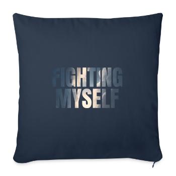 Me combattre contre la dépression idée cadeau - Housse de coussin décorative 45 x 45 cm - bleu marine - Devant
