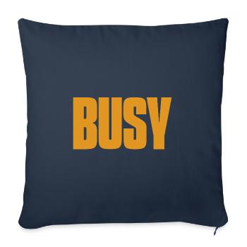 Busy - occupé - Housse de coussin décorative 45 x 45 cm - bleu marine - Devant