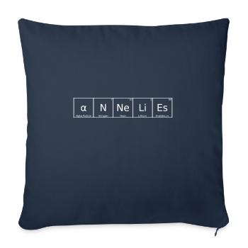 Nom d’Annelie Prénom Chimie Tableau périodique - Housse de coussin décorative 45 x 45 cm - bleu marine - Devant