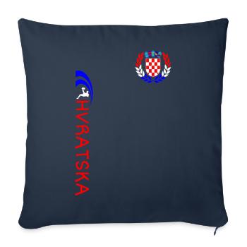 Croatie Football - Housse de coussin décorative 45 x 45 cm - bleu marine - Devant