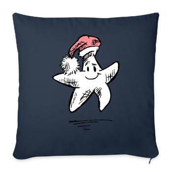Merry Christmas star - cartoon illustration - Sofa pillowcase 17,3'' x 17,3'' (45 x 45 cm) - navy - Front