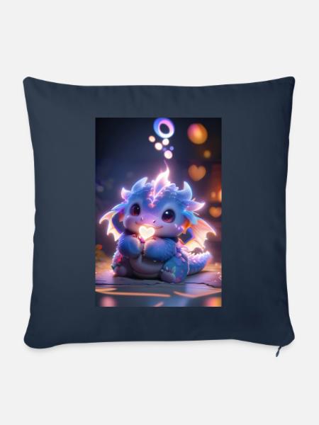 Chubby Dragon - Sofakissenbezug 45 x 45 cm - Navy