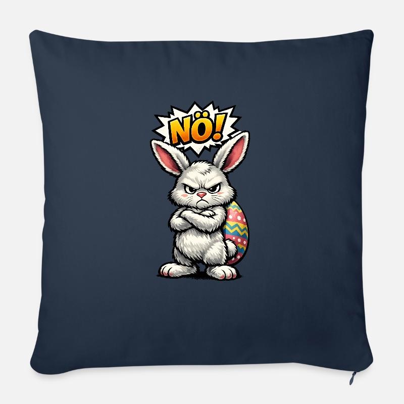 Non, Pâques lapin de Pâques - Housse de coussin décorative 45 x 45 cm - bleu marine