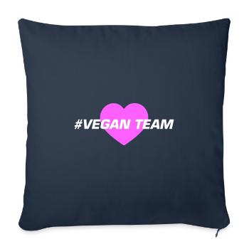Vegan Team Heart - Sofa pillowcase 17,3'' x 17,3'' (45 x 45 cm) - navy - Front