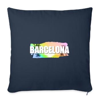 Barcelone - Housse de coussin décorative 45 x 45 cm - bleu marine - Devant