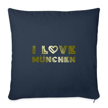 I Love Munich - Sofa pillowcase 17,3'' x 17,3'' (45 x 45 cm) - navy - Front