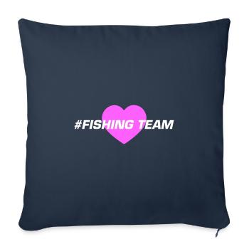 Fishing Team Heart - Sofa pillowcase 17,3'' x 17,3'' (45 x 45 cm) - navy - Front