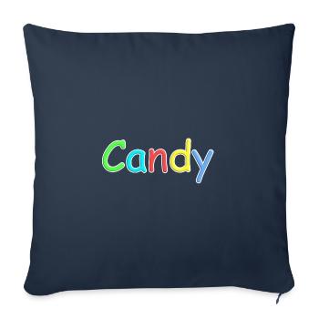 Bonbon Candy schrift in Bunt - Sofakissenbezug 45 x 45 cm - Navy - Vorne
