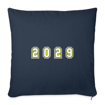 Numéro de l’année 2029 - Housse de coussin décorative 45 x 45 cm - bleu marine - Devant