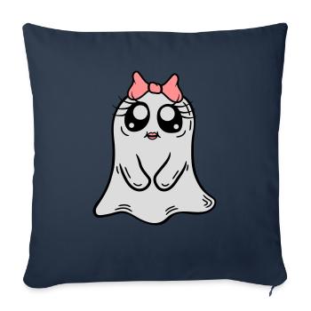 Petite fille fantôme douce - Housse de coussin décorative 45 x 45 cm - bleu marine - Devant