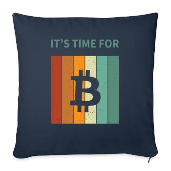 Bitcoin - Housse de coussin décorative 45 x 45 cm - bleu marine - Devant