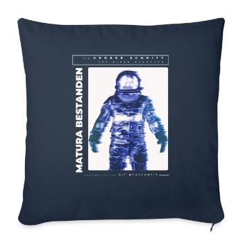 Matura bestanden Astronaut lustige Sprüche - Sofakissenbezug 45 x 45 cm - Navy - Vorne