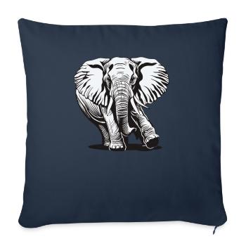 Éléphant, Éléphant, Animal, Zoo, Afrique, Safari, Savane - Housse de coussin décorative 45 x 45 cm - bleu marine - Devant