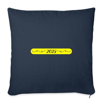 Ornement de l’année 2025 - Housse de coussin décorative 45 x 45 cm - bleu marine - Devant
