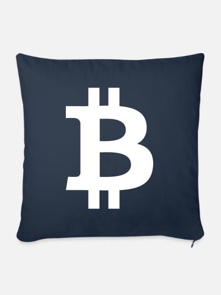 Bitcoin Logo - Sofakissenbezug 45 x 45 cm - Navy