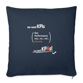 Funny KPI | Marketing t-shirt design - Sofa pillowcase 17,3'' x 17,3'' (45 x 45 cm) - navy - Front