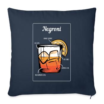 Negroni Cocktail Bar Drink Barman Restaurant - Housse de coussin décorative 45 x 45 cm - bleu marine - Devant