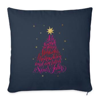 Fröhliche Weihnachten und ein tolles Neues Jahr - Sofakissenbezug 45 x 45 cm - Navy - Vorne
