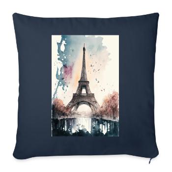 Eiffel Tower Paris France - Sofa pillowcase 17,3'' x 17,3'' (45 x 45 cm) - navy - Front