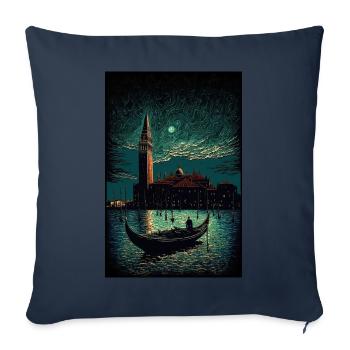 Venedig bei Nacht - Sofakissenbezug 45 x 45 cm - Navy - Vorne