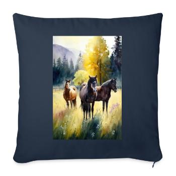Horse - Sofa pillowcase 17,3'' x 17,3'' (45 x 45 cm) - navy - Front