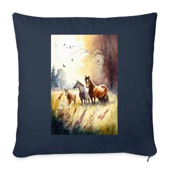 Horses - Sofa pillowcase 17,3'' x 17,3'' (45 x 45 cm) - navy - Front