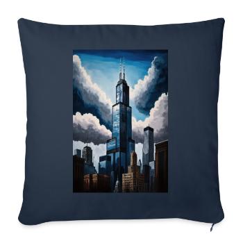 Chicago Willis Tower - Sofa pillowcase 17,3'' x 17,3'' (45 x 45 cm) - navy - Front