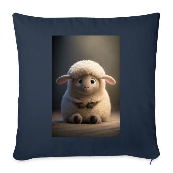 Mouton - Housse de coussin décorative 45 x 45 cm - bleu marine - Devant