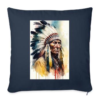 Indien - Housse de coussin décorative 45 x 45 cm - bleu marine - Devant