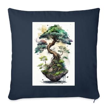 Bonsai tree - Sofa pillowcase 17,3'' x 17,3'' (45 x 45 cm) - navy - Front