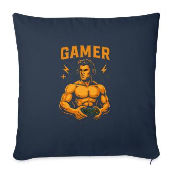 Joueur Suprême - Housse de coussin décorative 45 x 45 cm - bleu marine - Devant