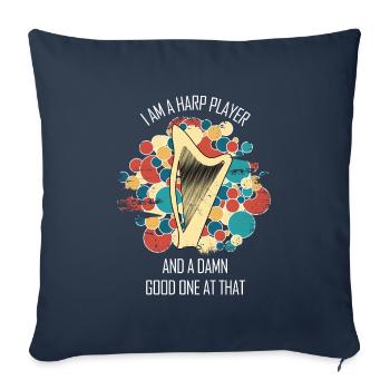Harp Gift Musical Instrument Musician Plucking - Sofa pillowcase 17,3'' x 17,3'' (45 x 45 cm) - navy - Front