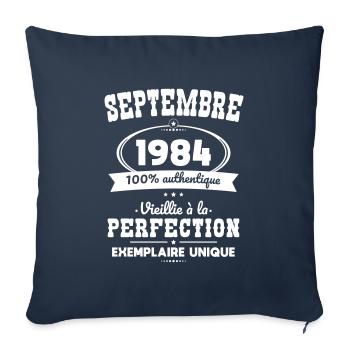 40-jähriges Jubiläum - September 1984 Perfektion - Sofakissenbezug 45 x 45 cm - Navy - Vorne