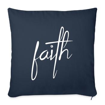 faith - white - Sofa pillowcase 17,3'' x 17,3'' (45 x 45 cm) - navy - Front