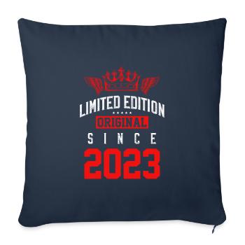 Édition limitée 2023 - Housse de coussin décorative 45 x 45 cm - bleu marine - Devant