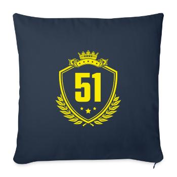 51 Zahl Wappen - Sofakissenbezug 45 x 45 cm - Navy - Vorne