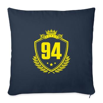 94 Nombre d’armoiries - Housse de coussin décorative 45 x 45 cm - bleu marine - Devant