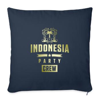 Équipage de fête en Indonésie - Housse de coussin décorative 45 x 45 cm - bleu marine - Devant