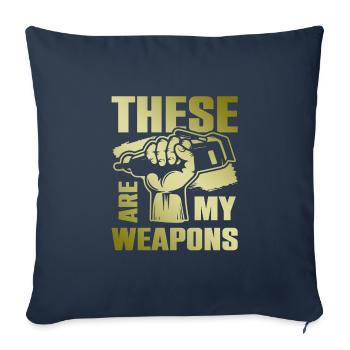 Armes de barbier - Housse de coussin décorative 45 x 45 cm - bleu marine - Devant
