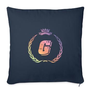 G letter wreath - Sofa pillowcase 17,3'' x 17,3'' (45 x 45 cm) - navy - Front
