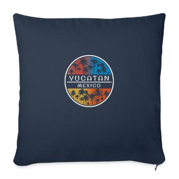Yucatan Mexico Stylish Vacation Souvenir Palm Tree - Sofa pillowcase 17,3'' x 17,3'' (45 x 45 cm) - navy - Front