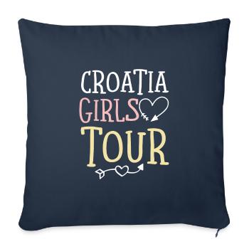 Tournée des filles en Croatie - Housse de coussin décorative 45 x 45 cm - bleu marine - Devant