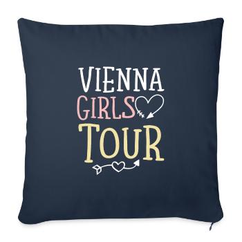 Vienna Girls Tour Wien - Housse de coussin décorative 45 x 45 cm - bleu marine - Devant
