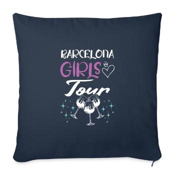 Barcelona Girls Tour - Housse de coussin décorative 45 x 45 cm - bleu marine - Devant