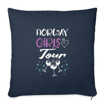 Tournée des filles de Norvège - Housse de coussin décorative 45 x 45 cm - bleu marine - Devant
