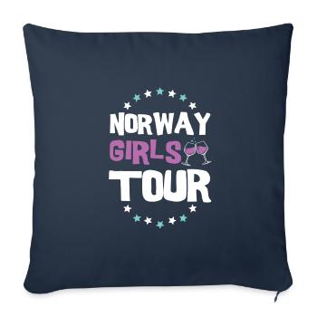 Tournée des filles de Norvège - Housse de coussin décorative 45 x 45 cm - bleu marine - Devant