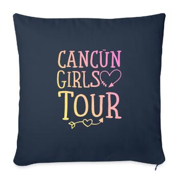 Cancun Girls Tour - Housse de coussin décorative 45 x 45 cm - bleu marine - Devant