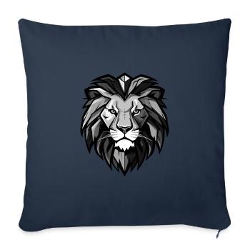 Lion, Head, Portrait, Animal - Sofa pillowcase 17,3'' x 17,3'' (45 x 45 cm) - navy - Front
