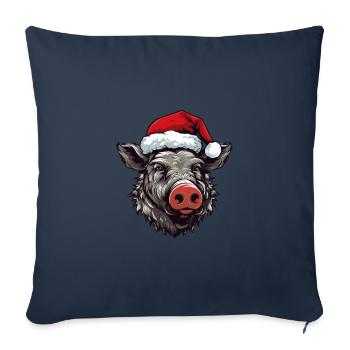 Wild Boar Christmas Animal Head - Sofa pillowcase 17,3'' x 17,3'' (45 x 45 cm) - navy - Front