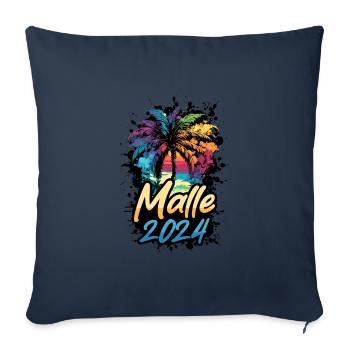 Malle 2024 Palmiers Colorés - Housse de coussin décorative 45 x 45 cm - bleu marine - Devant